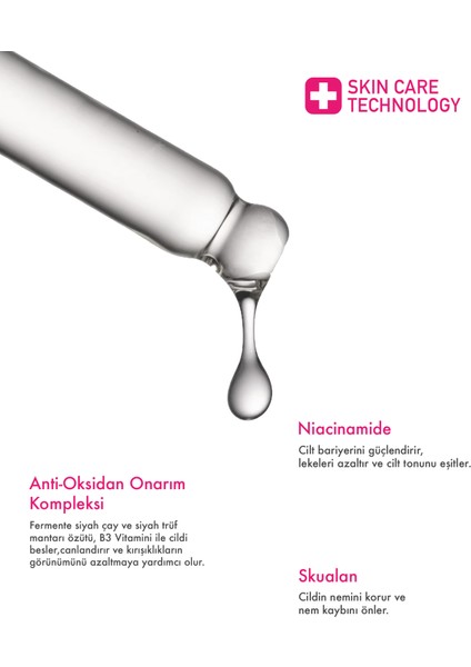 Antioksidan Onarıcı Kompleks Gece Bakım Serumu Antioxidant Complex & Vitamin B3 & Vitamin E 30 ml