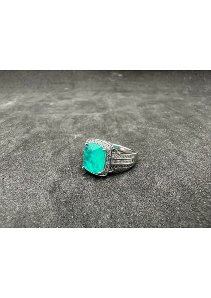 Paraiba Ithal Baget Gümüş Yüzük