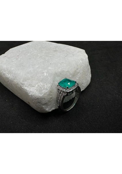 Paraiba Ithal Baget Gümüş Yüzük