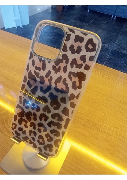 Apple iPhone 12 Pro Max Uyumlu Leopar Desen Hologramlı Kılıf Darbe Korumalı Kapak