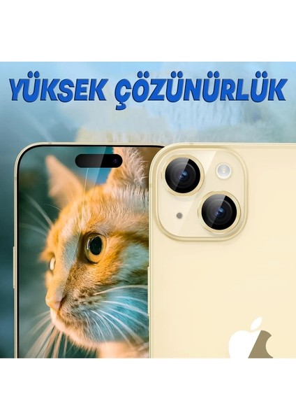 iPhone 15 ve iPhone 15 Plus Uyumlu Çizilmeye Dayanıklı Kamera Lens Koruyucu fırsatları
