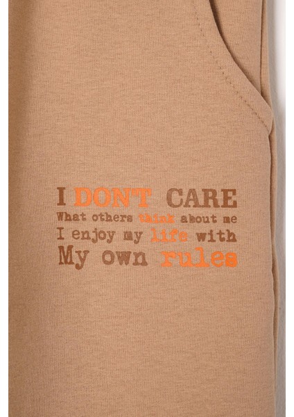 Yazı Baskılı Vizon Renk Erkek Çocuk Eşofman Tek Alt fiyatları