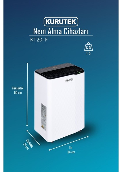 KT20F Ev Tipi Nem Alma & Hava Temizleme Cihazı