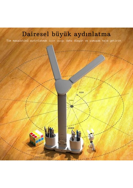 Çok Fonksiyonlu 5in 1 Şarjlı Masa Lambası+Saat+Termometre+Takvim+Kalemlik+Telefon Tutucu Dekoratif indirimleri