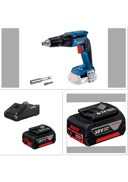 Gtb 185 Li-On Alçıpan Vidalama Karton Kutu - 1 Ad 4.0 Ah Akü + 1 Ad 3.0 Ah Akü