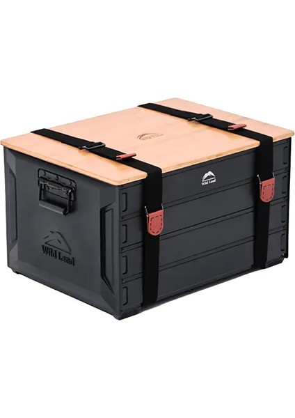 Bambu Kapaklı Alüminyum Katlanır Saklama Kutusu 46L