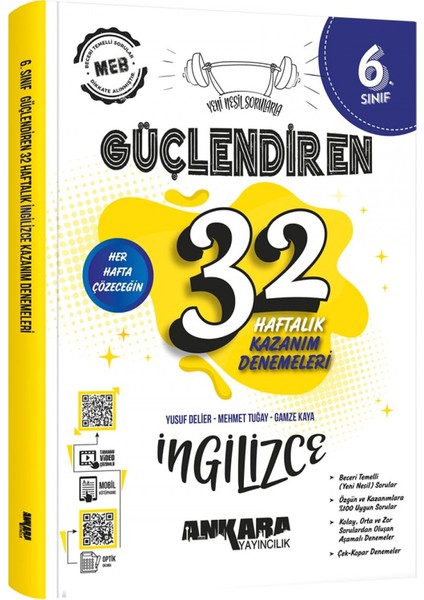 6. Sınıf Güçlendiren 32 Haftalık İngilizce Kazanım Denemeleri