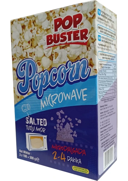 Pop Buster Mikdodalgada Patlamış Mısır 3 x 100 gr