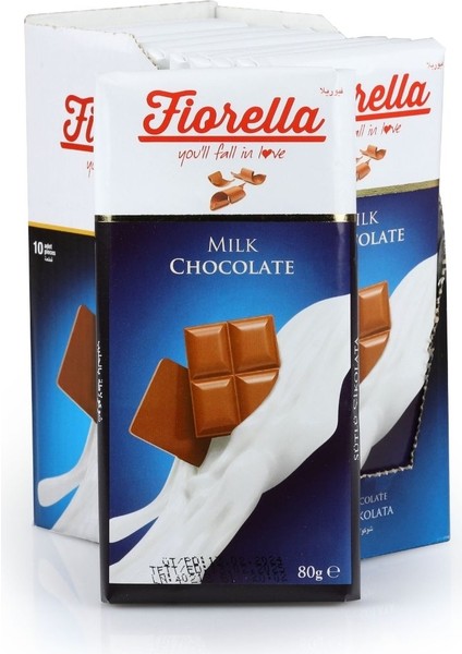 Fiorella Sütlü Çikolata Tablet 80 Gr. 10'lu (1 Kutu) modelleri