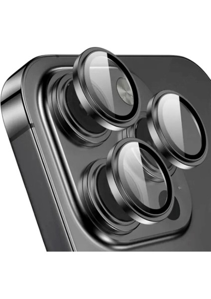 iPhone 15 Pro ve iPhone 15 Pro Max Uyumlu Çizilmeye Dayanıklı Temperli Kamera Lens Koruyucu