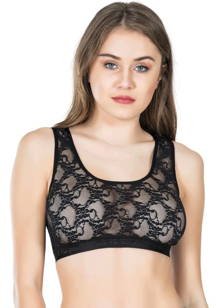 Modlive Derya Kurşun Dantelli Geniş Askılı Büstiyer 517