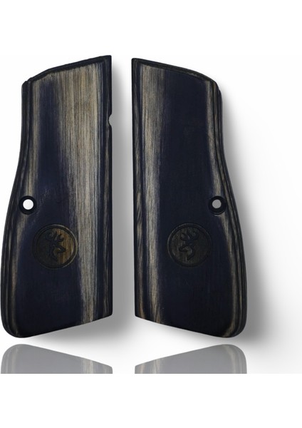 Kabzası - Zig 14, Browning Hp, High Power 14, Dik Kasa, Browning Halkalı (Halka Için Kesim Yaptırmak Için Mesaj Atın), Halkasız ile Uyumlu - Sadece Vernik Uygulanmış - Lamine