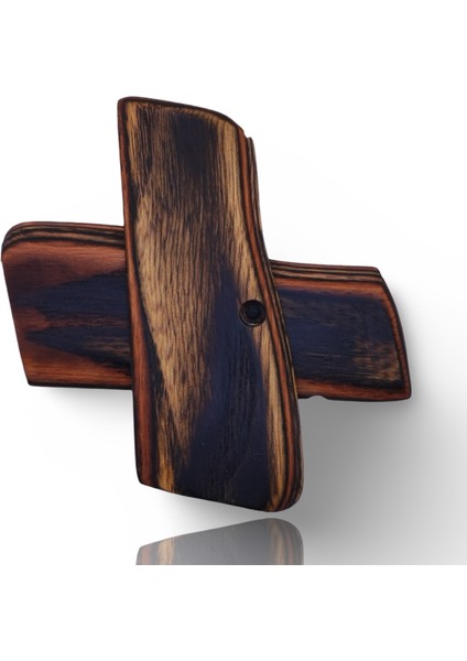 Kabzası - Zig 14, Browning Hp, High Power 14, Dik Kasa, Browning Halkalı (Halka Için Kesim Yaptırmak Için Mesaj Atın), Halkasız ile Uyumlu - Sadece Vernik Uygulanmış - Lamine