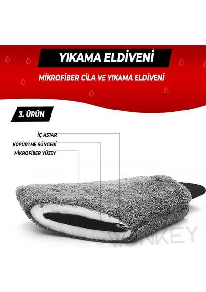 - Mikrofiber Oto Yıkama Temizleme Seti | Araç Kurulama Havlusu + Cam Bezi + Araba Yıkama Eldiveni Paketi (3'lü Set)