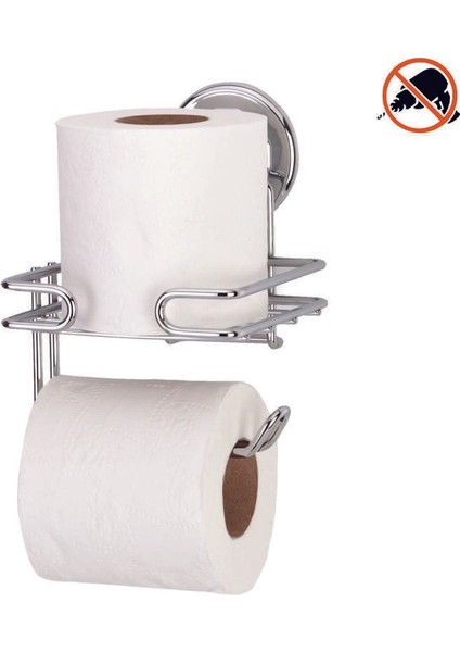Vakumlu Tuvalet Kağıdı Askısı Yedekli Krom