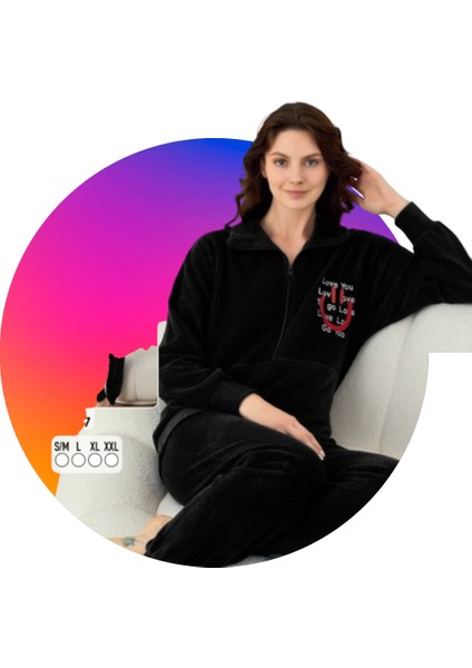 Kadın Fitilli Polar Pijama Takımı