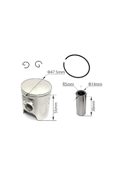 Çap 47.5mm Motosiklet Silindir Bloğu Piston Halkası Yamaha YZ80 YZ85 Için fiyatları
