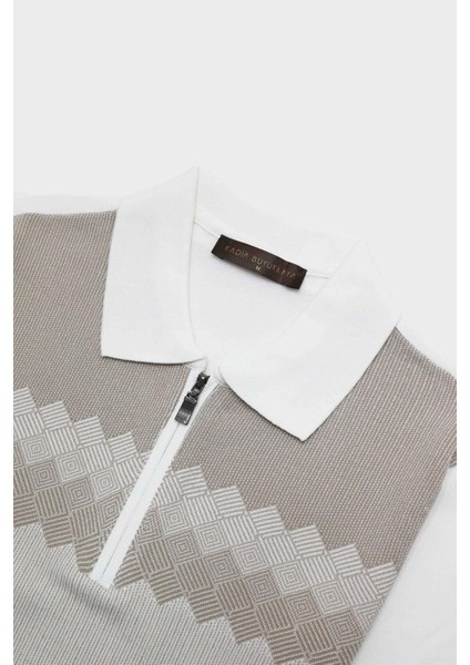 Fermuarlı Polo Yaka Kısa Kol Erkek T-Shirt