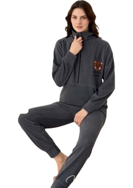 Kadın Fitilli Polar Pijama Takımı