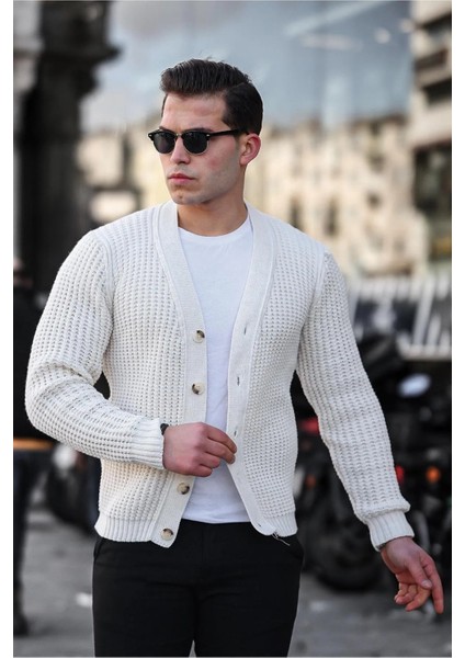 Nopenli Fitil Örgü Düğmeli Hırka Taş fiyatları