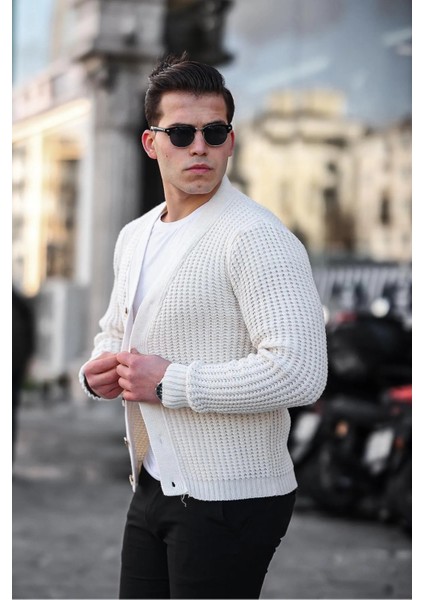 Nopenli Fitil Örgü Düğmeli Hırka Taş modelleri