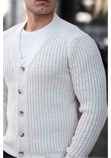 Nopenli Fitil Örgü Düğmeli Hırka Taş indirimleri