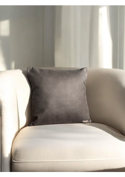 Flat Serisi Kare Suni Nubuk Deri Düz Kırlent Kılıfı 40x40 / 45x45 / 50x50cm modelleri