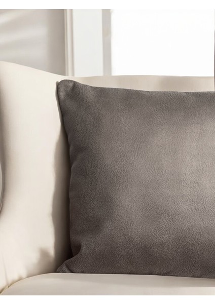 Flat Serisi Kare Suni Nubuk Deri Düz Kırlent Kılıfı 40x40 / 45x45 / 50x50cm fırsatları