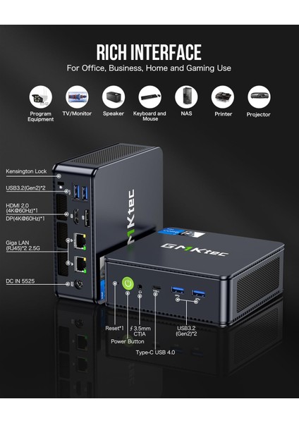 Gmktec K7 Plus Intel I7 13620H, 32 GB Ddr5, 1 Tb Ssd, Wi-Fi 6, Bt 5.2, WIN11 Pro Mini Pc (Gtc-K7-Plus)