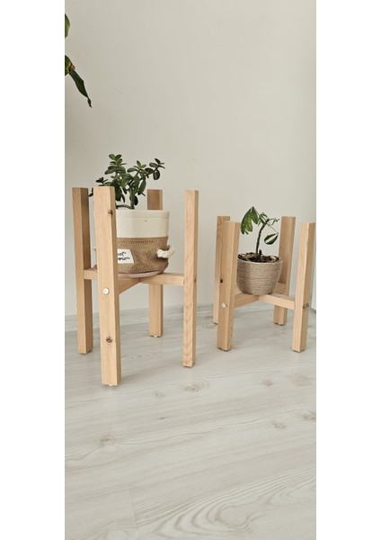 Ahşap Dekoratif Saksı Altlığı 2'li Ürün Ölçüleri: Yükseklik: 40-50 cm fiyatları