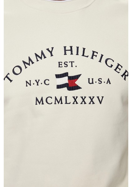 Tommy Hilfiger Pamuklu Regular Fit Bisiklet Yaka Logo Nakışlı Sweat Erkek Sweat MW0MW35526 Z00