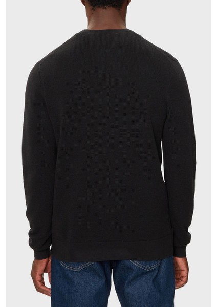 Pamuklu Regular Fit Bisiklet Yaka Kazak Erkek Kazak MW0MW36347 Bds