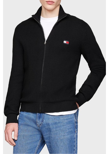 Yün Karışımlı Slim Fit Dik Yaka Fermuarlı Sweat Erkek Sweat DM0DM19435 Bds