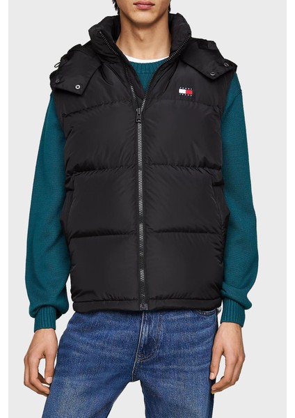 Kuş Tüyü Dolgulu Regular Fit Çıkarılabilir Kapüşonlu Şişme Yelek Erkek Yelek DM0DM19538 Bds