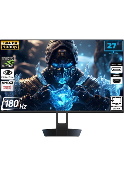 H27F22 27" 180 Hz (HDMI + Dısplay Port ) 1920×1080 Freesync FHD Fast IPS Flat Monitör