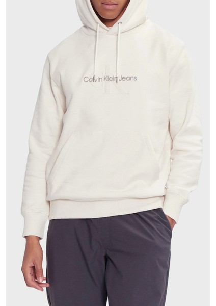 Logo Nakışlı Regular Fit Kapüşonlu Sweat J30J326637YBI Erkek Sweat J30J326637 Ybı