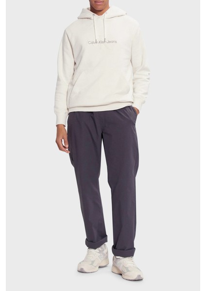 Logo Nakışlı Regular Fit Kapüşonlu Sweat J30J326637YBI Erkek Sweat J30J326637 Ybı