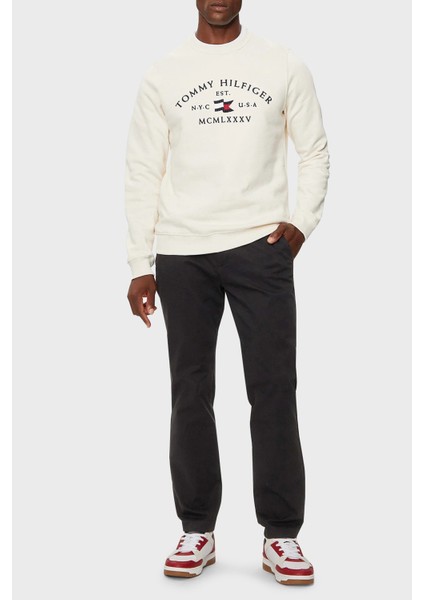 Pamuklu Regular Fit Bisiklet Yaka Logo Nakışlı Sweat Erkek Sweat MW0MW35526 Z00