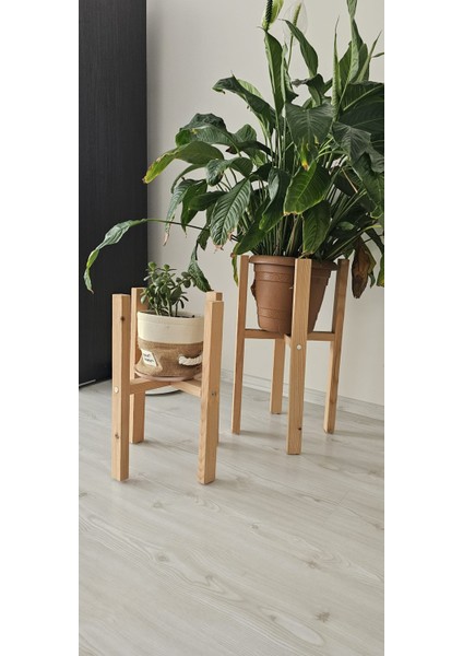 Ahşap Dekoratif Saksı Altlığı 2’li Ürün Ölçüleri: Yükseklik: 50-60 cm