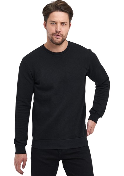 Erkek Şardonlu Sıfır Yaka Sweat