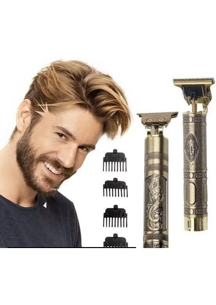 Vintage T9 Profesyonel USB Şarjlı Elektrikli Saç Kesme Makinesi Kesme Makinesi (Yurt Dışından)