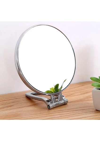 Masaüstü Standlı Makyaj Aynası Katlanabilir Ayna - El Aynası - Yuvarlak Gümüş Renk modelleri