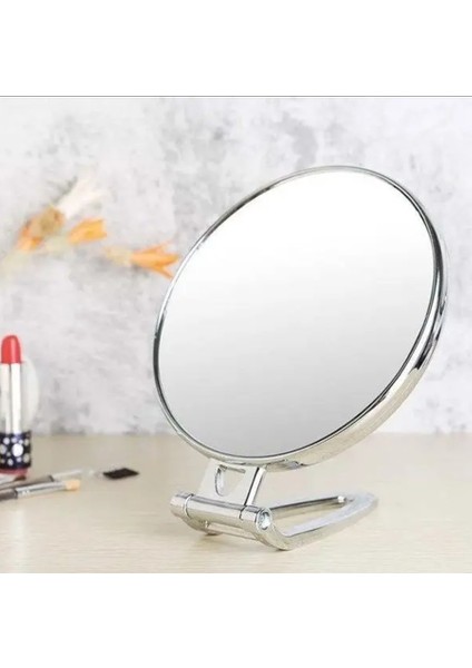 Masaüstü Standlı Makyaj Aynası Katlanabilir Ayna - El Aynası - Yuvarlak Gümüş Renk fırsatları