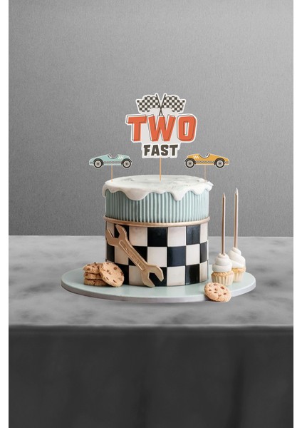 Retro Araba Temalı Two Fast 2 Yaş Doğum Günü Parti Seti - Maxi