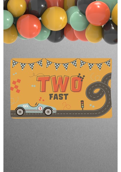Retro Araba Temalı Two Fast 2 Yaş Doğum Günü Parti Seti - Maxi