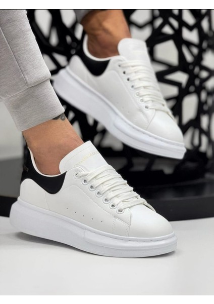 Unisex Beyaz Siyah Spor Ayakkabı Sneaker