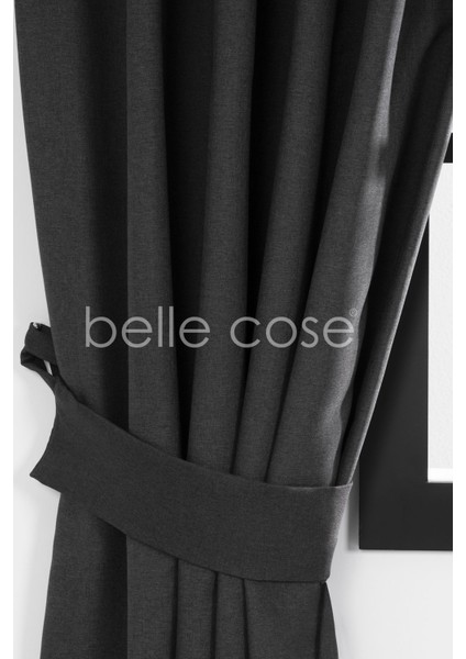 Blackout Karartma Keten Gri Fon Perde 140 x 260 cm Tek Kanat