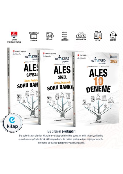 ALES Sayısal - Sözel Konu Anlatımlı Soru Bankası - 10 Deneme ALES Sınava Tam Hazırlık E-Kitap Paketi