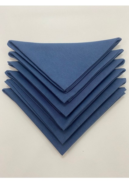 Indigo Kumaş Peçete Özel Dikişli 6lı Peçete Takımı