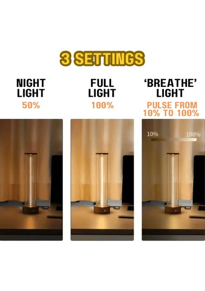 Masa Lambası Abajur Şarjlı Manyetik Modern Okuma Işığı 3 Modlu Strip Light Dokunmatik Işık Dekoratif